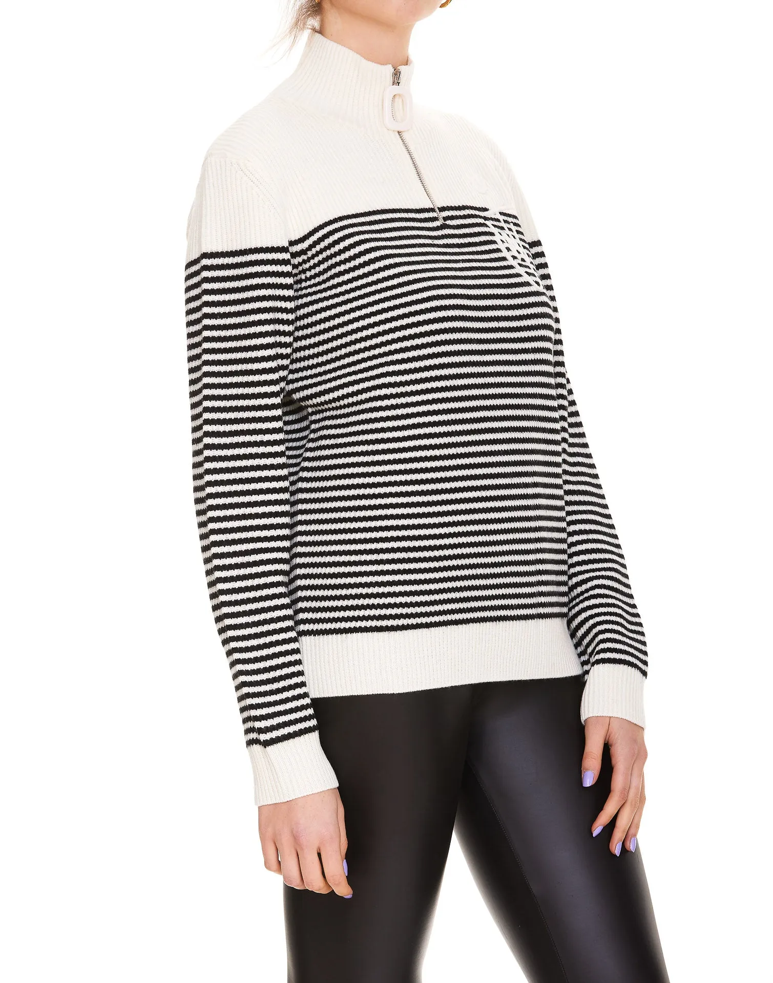 JW Anderson High Neck Striped Knit Jumper
