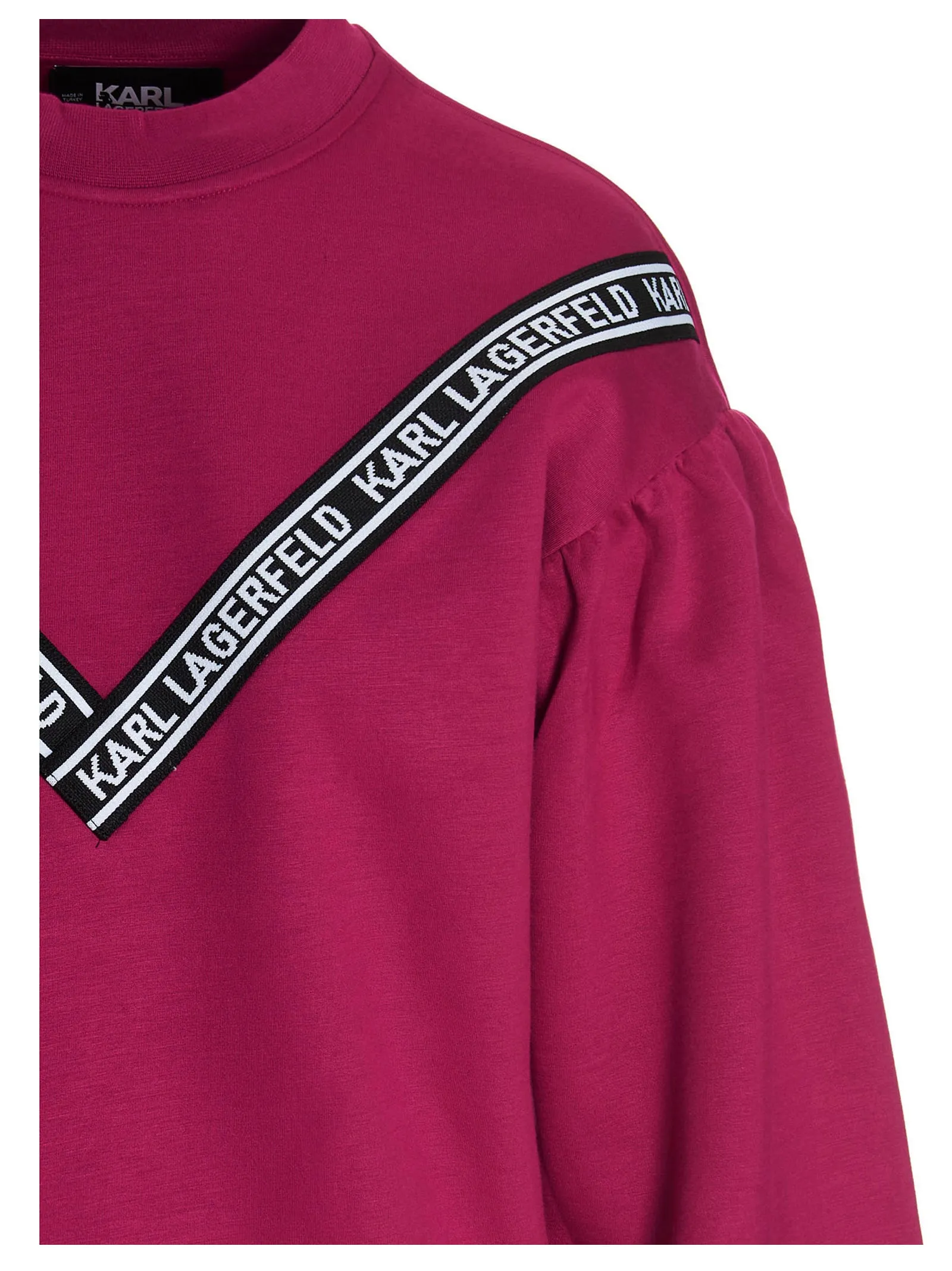 Karl Lagerfeld Dual-Tone Logo Tape Crewneck Sweater