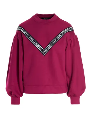 Karl Lagerfeld Dual-Tone Logo Tape Crewneck Sweater