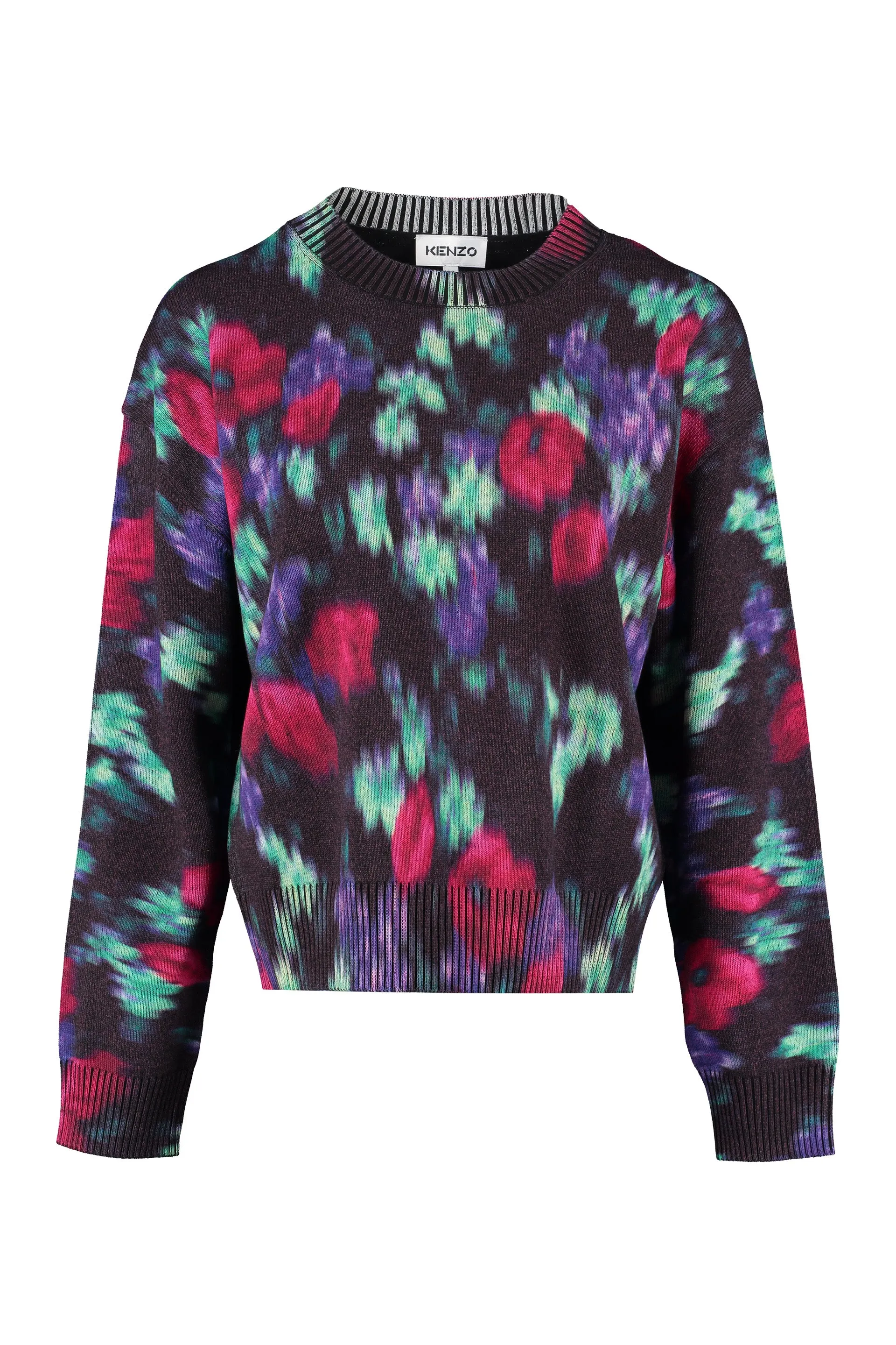 Kenzo Blurred Floral Pattern Crewneck Sweater