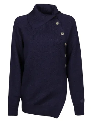 Kenzo Buttoned Roll-Neck Knit Sweater