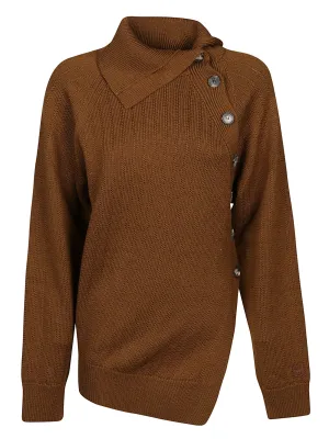 Kenzo Buttoned Roll-Neck Knit Sweater