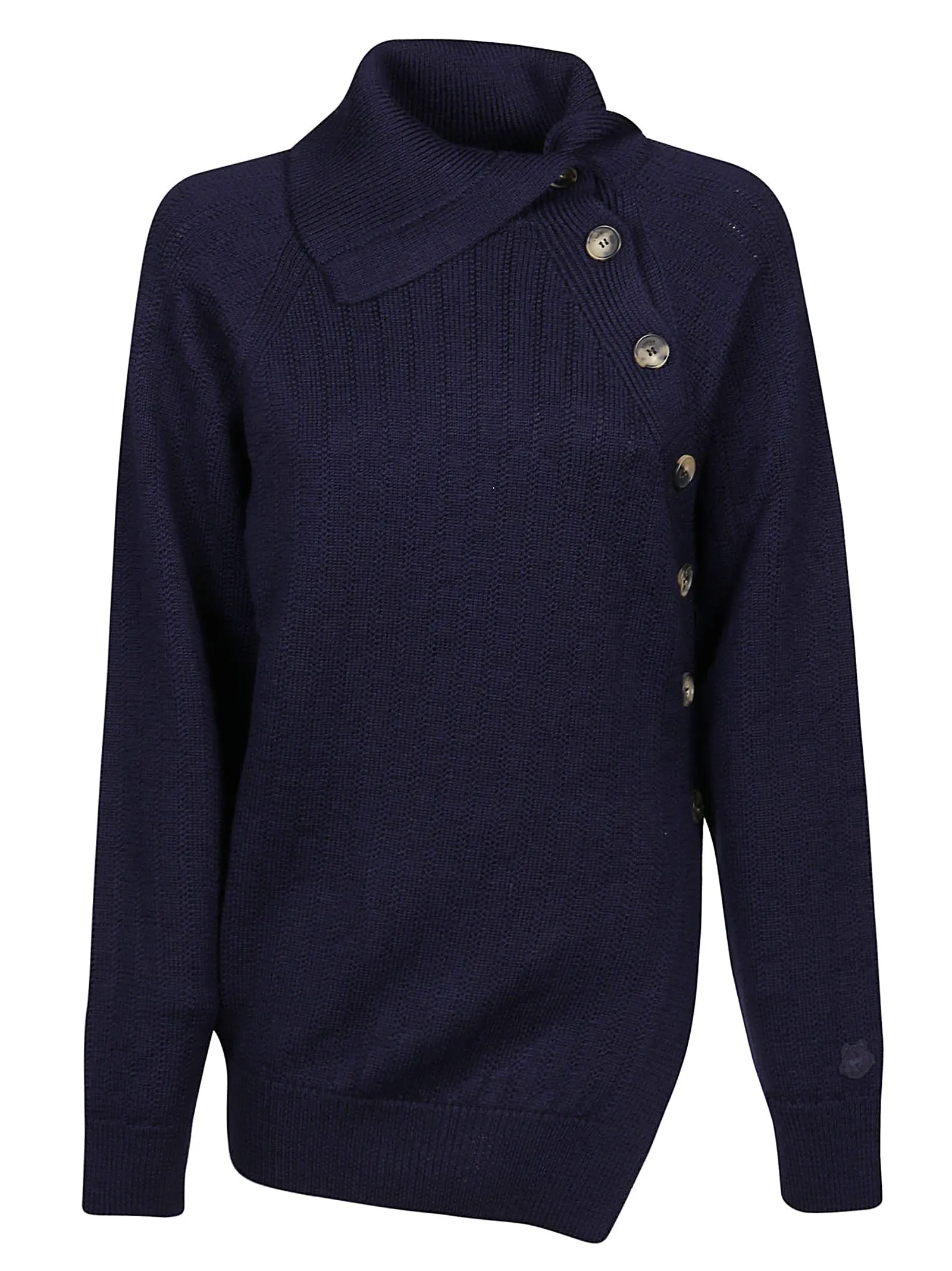 Kenzo Buttoned Roll-Neck Knit Sweater