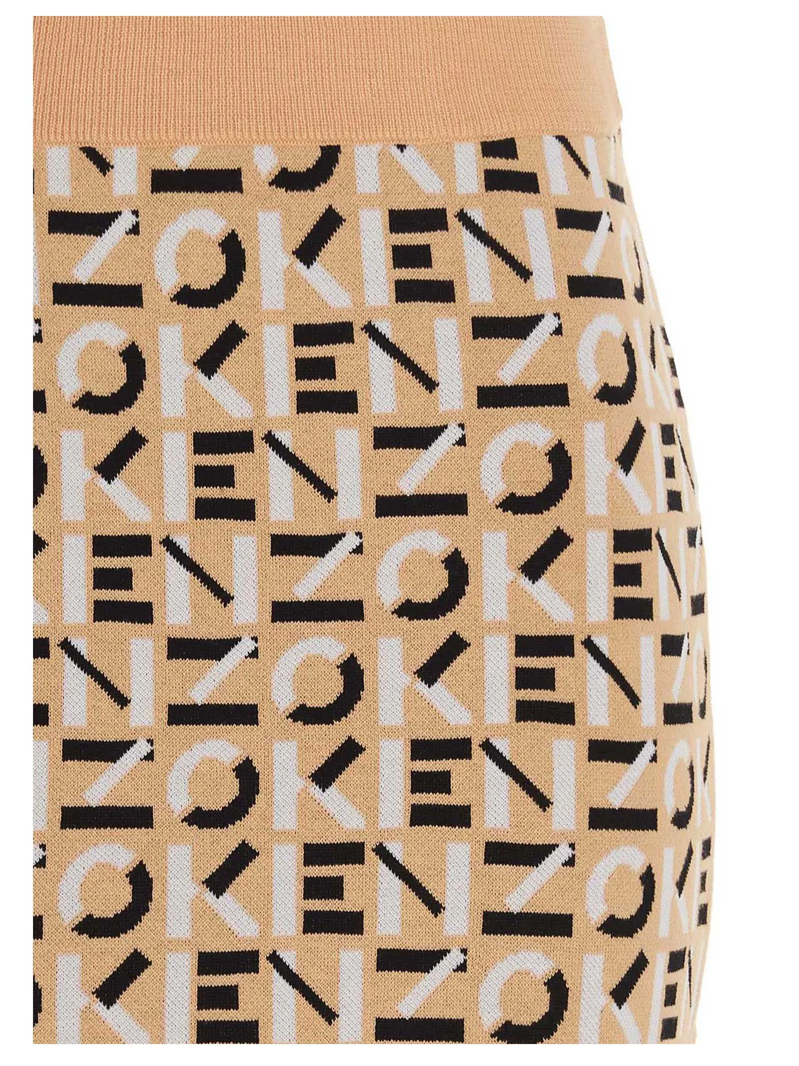 Kenzo Monogram Pattern Knit Mini Skirt