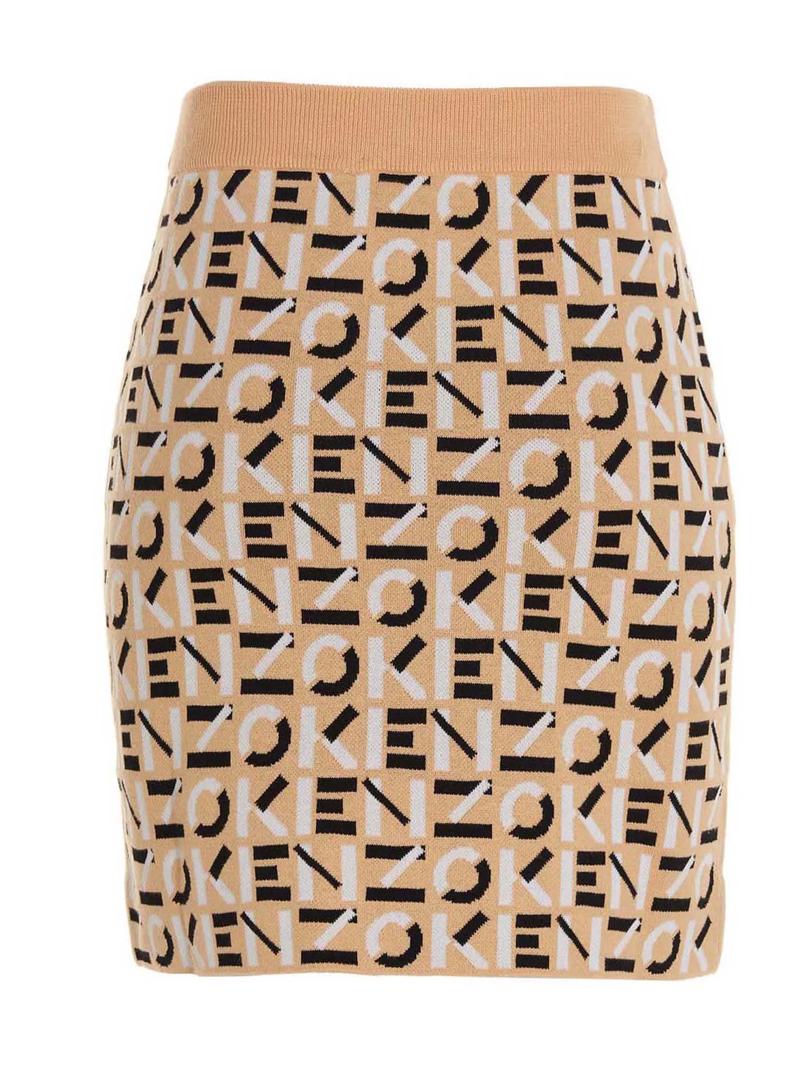 Kenzo Monogram Pattern Knit Mini Skirt