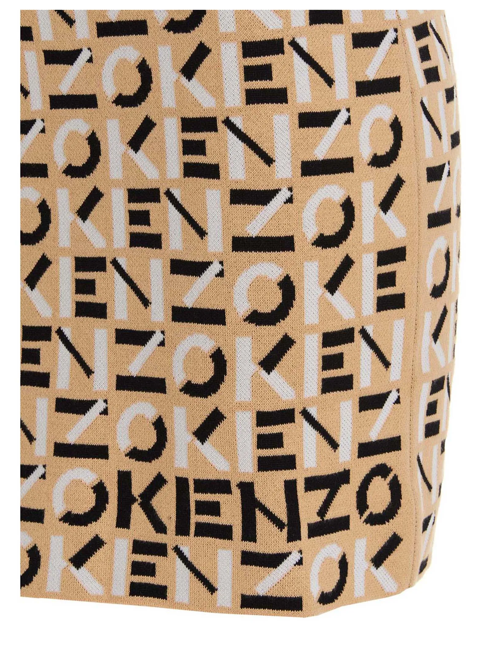 Kenzo Monogram Pattern Knit Mini Skirt