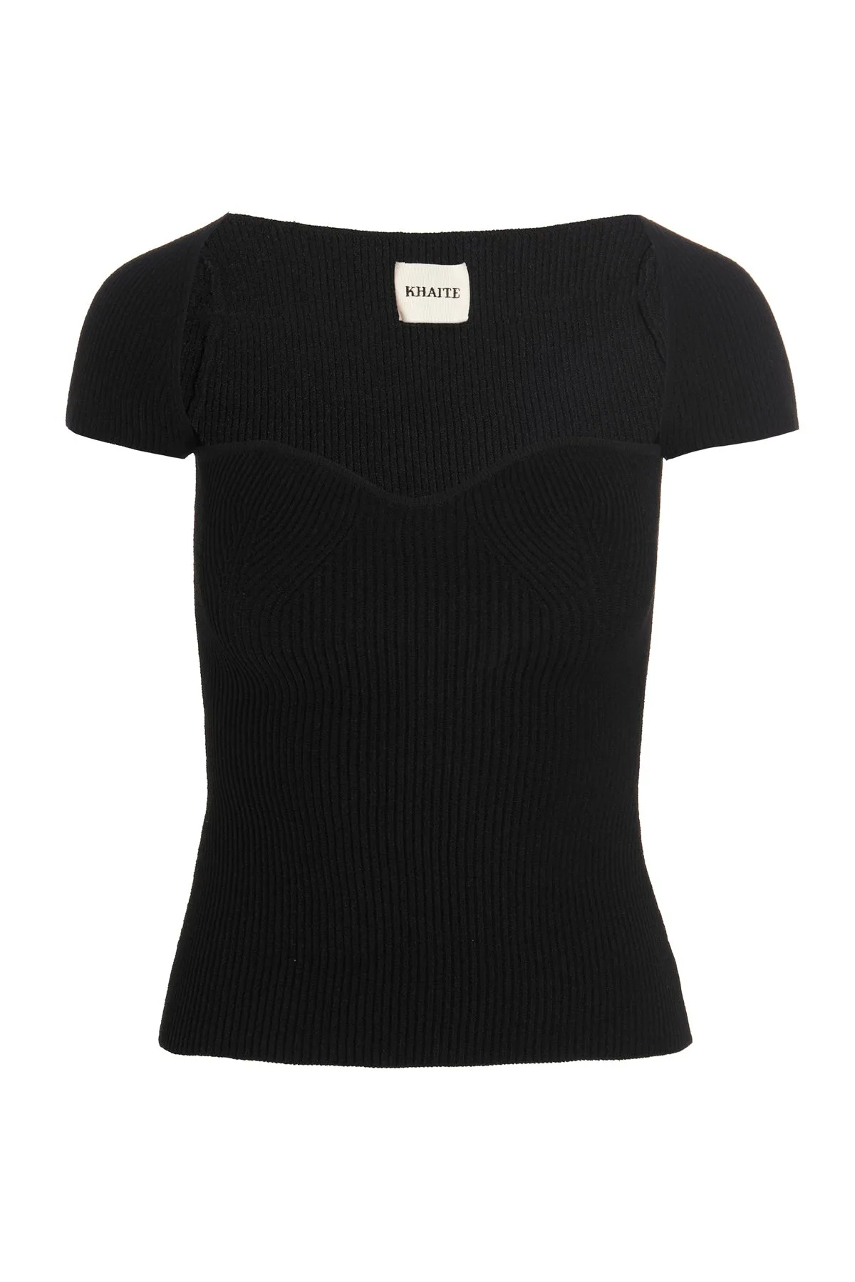 Khaite Ista Cap-Sleeved Rib Knit Top