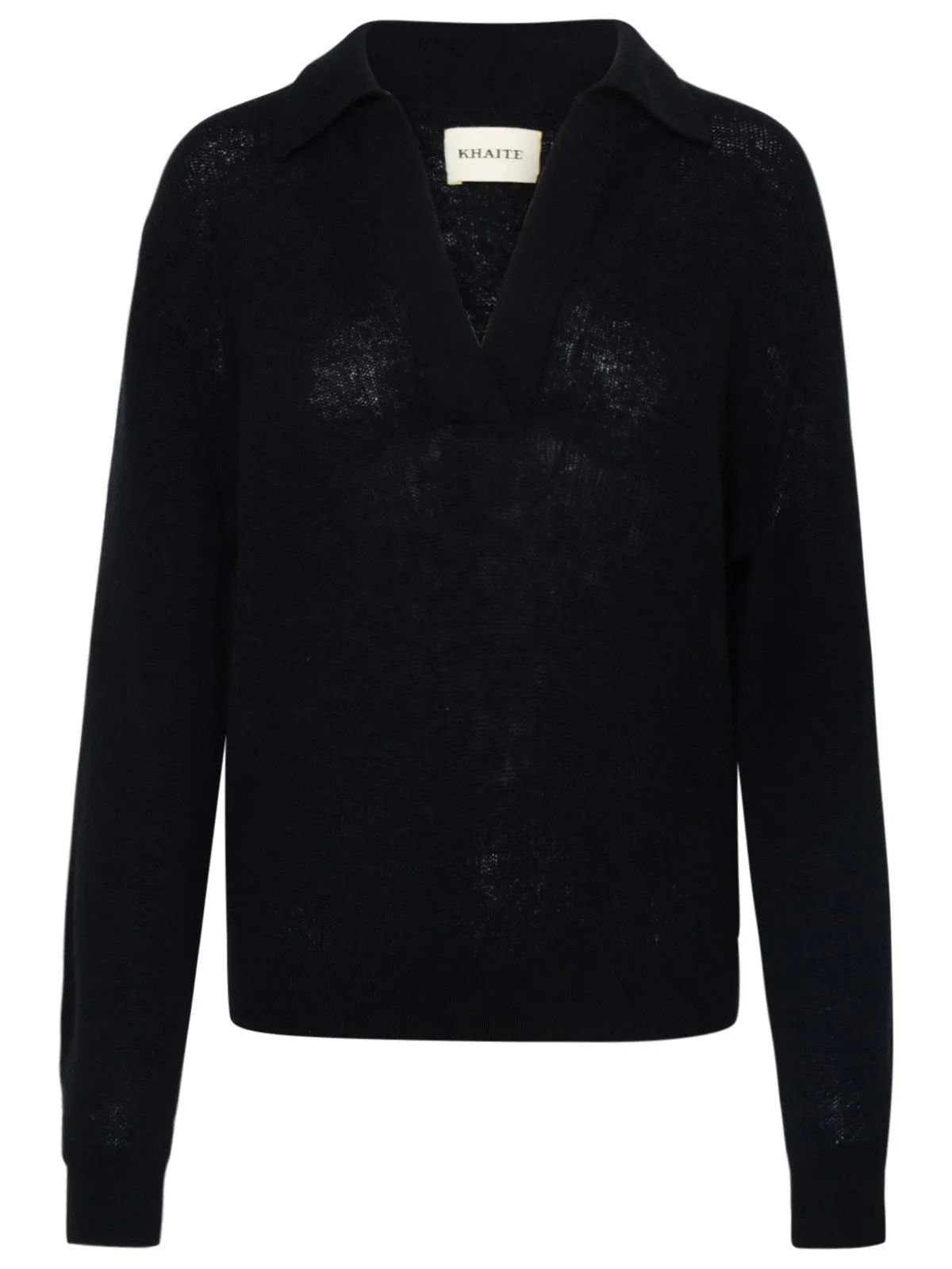 Khaite Jo Open-Neck Polo Sweater