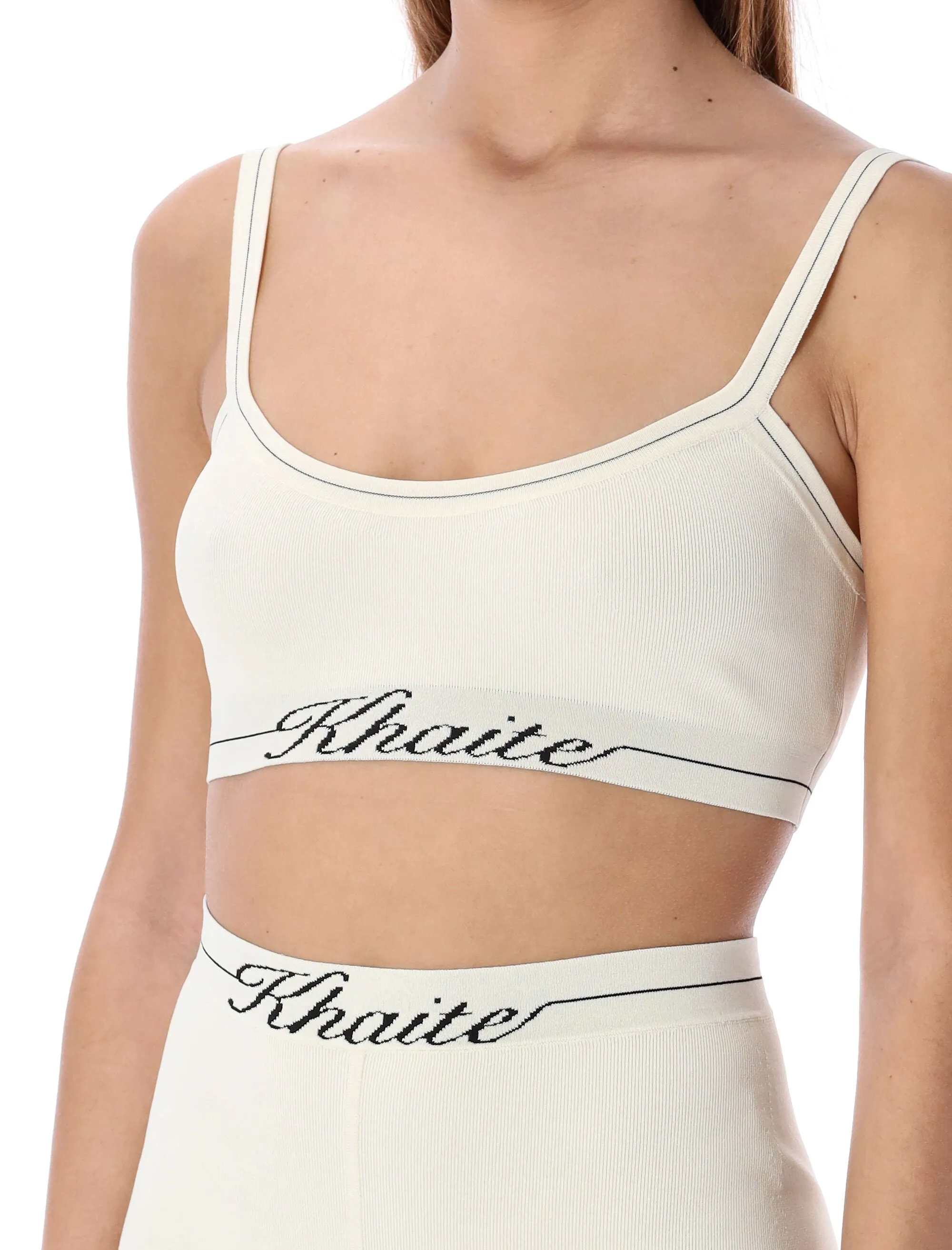 Khaite Logo Intarsia-Knit Bra