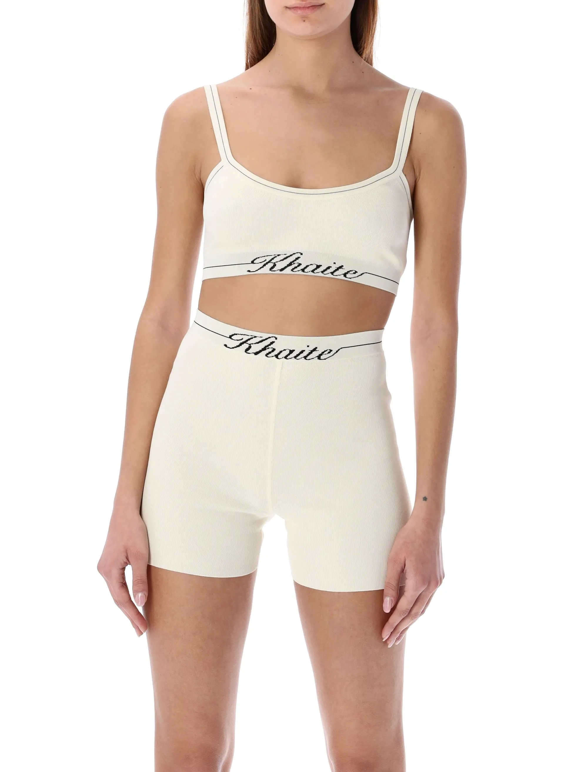 Khaite Logo Intarsia-Knit Bra