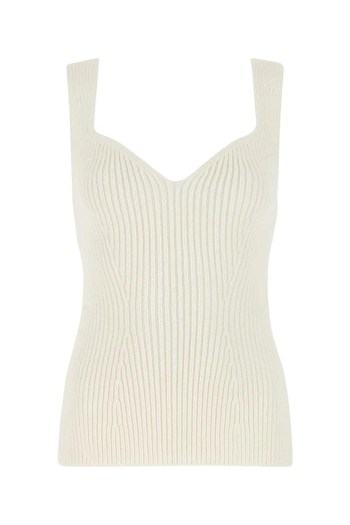 Khaite Sleeveless Fitted Ribbed-Knit Top