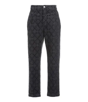 Koch High Waist Monogram Denim Trousers