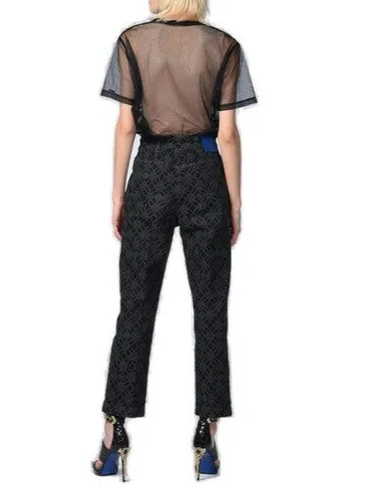 Koch High Waist Monogram Denim Trousers