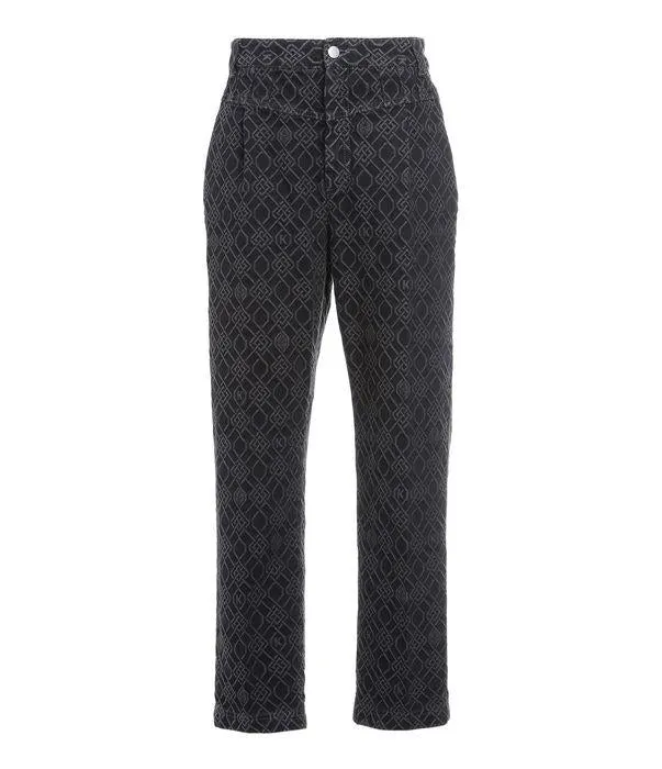 Koch High Waist Monogram Denim Trousers