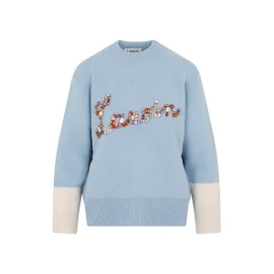 Lanvin Logo Embellished Crewneck Sweater