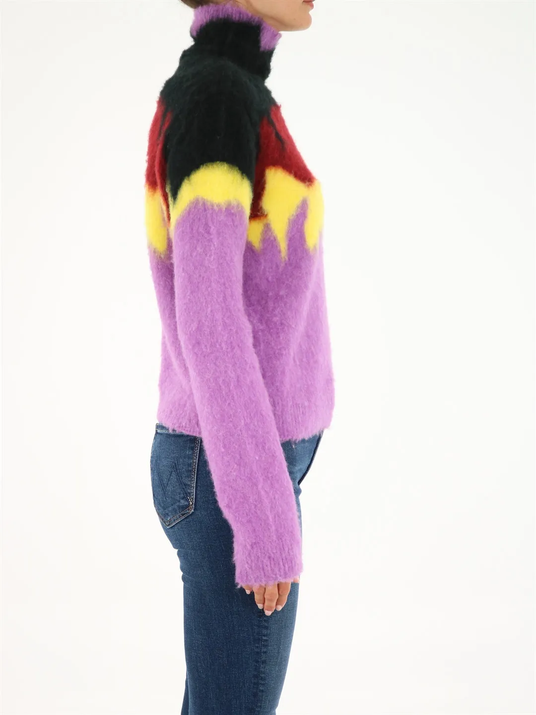 Loewe High-Neck Intarsia Knit Sweater