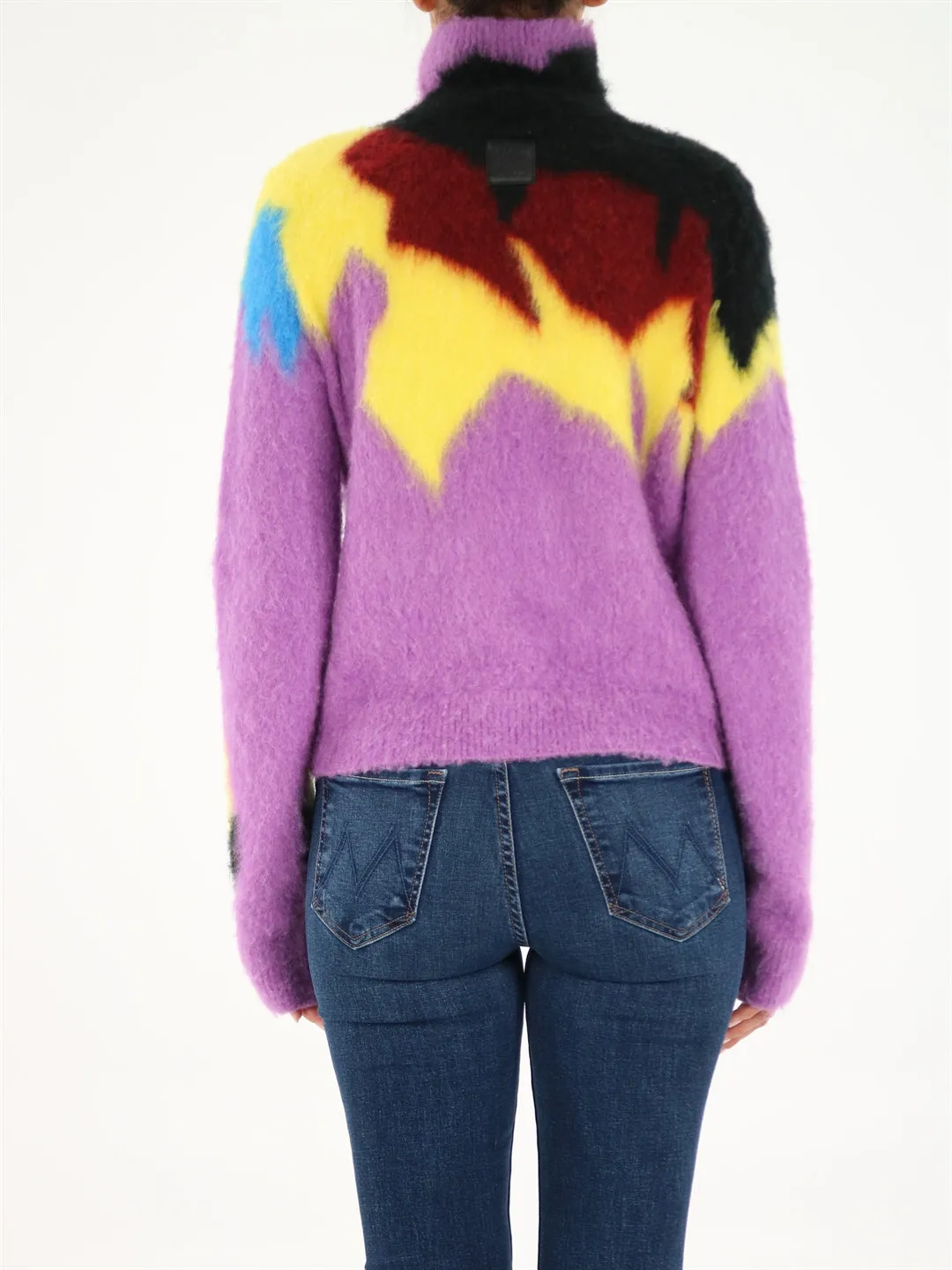Loewe High-Neck Intarsia Knit Sweater