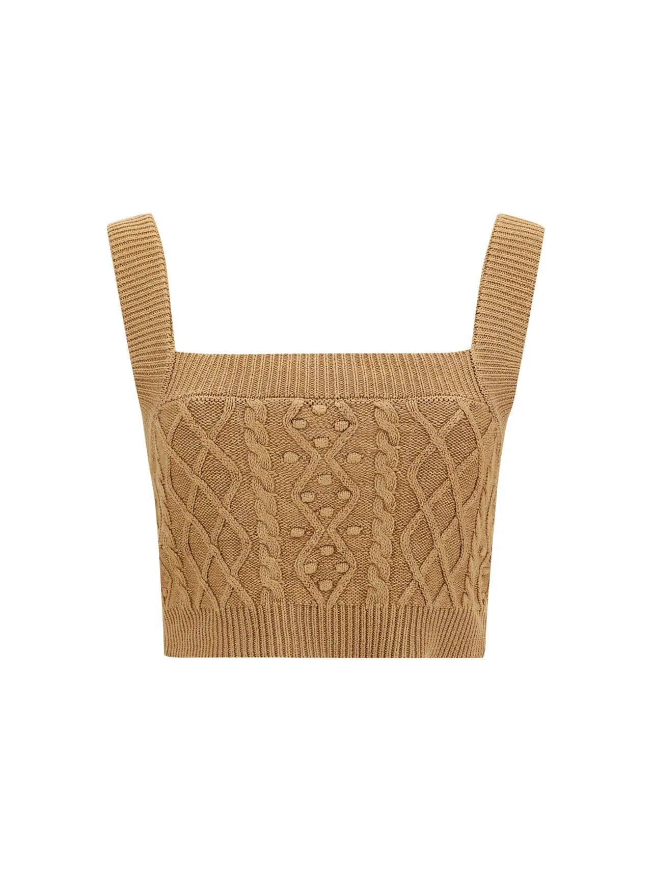 Loulou Studio Dune Cable-Knit Cropped Top