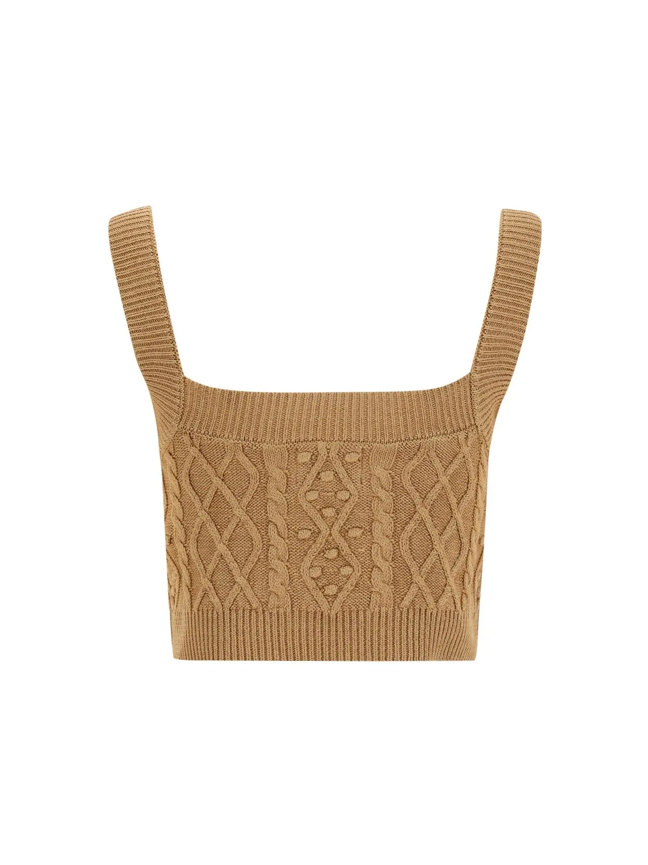 Loulou Studio Dune Cable-Knit Cropped Top