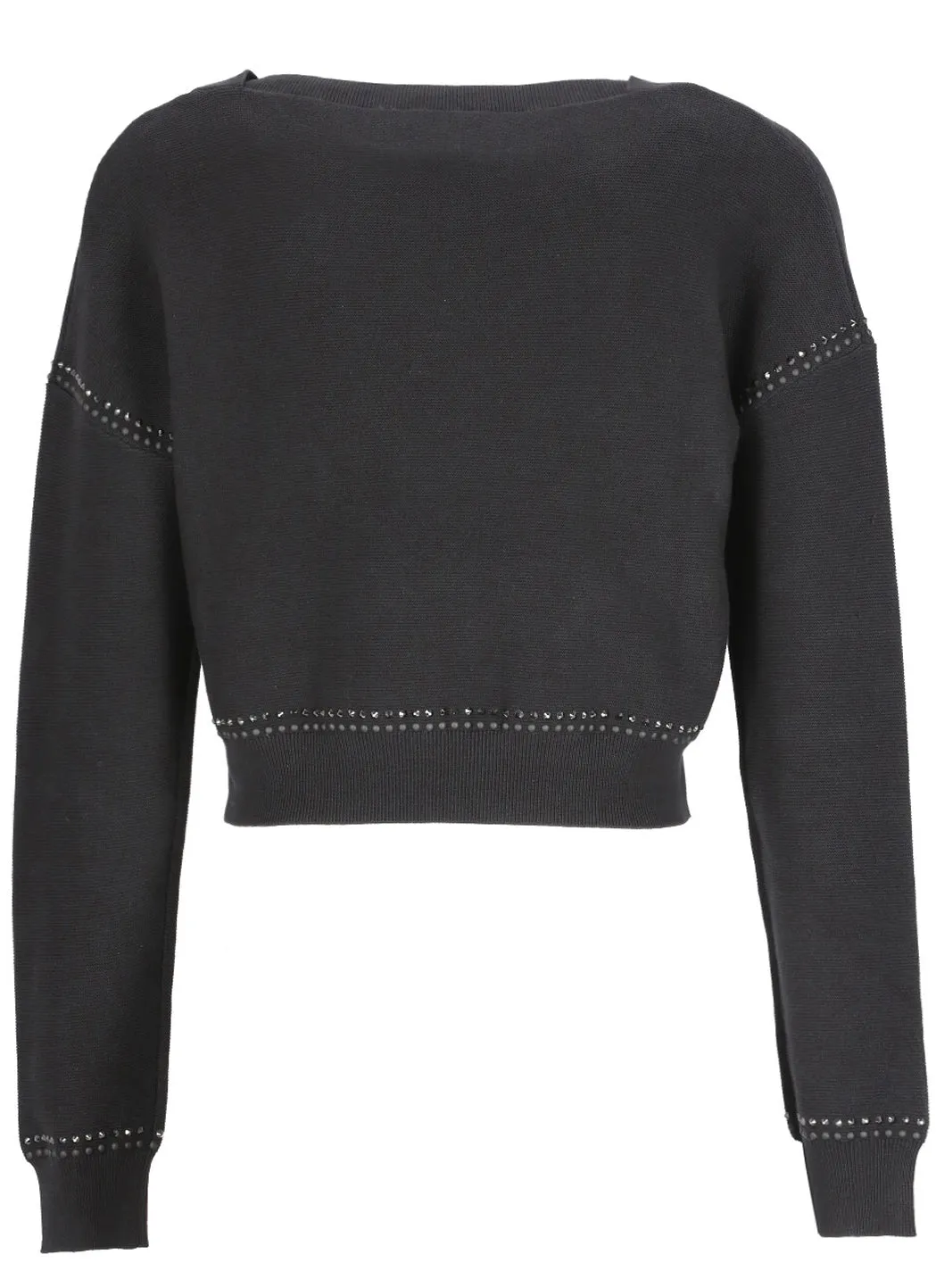 Love Moschino Logo Studded Cropped Sweater