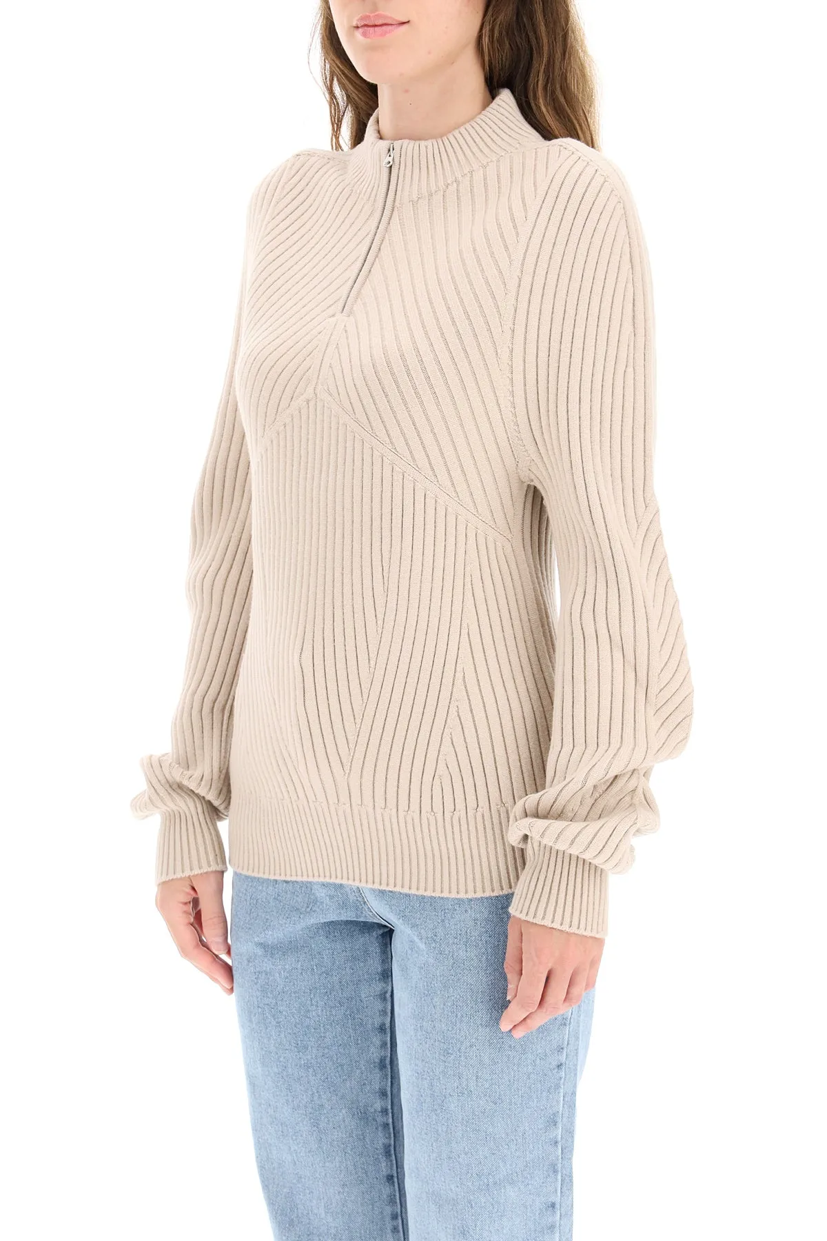 Low Classic High-Neck Ribbed Sweater