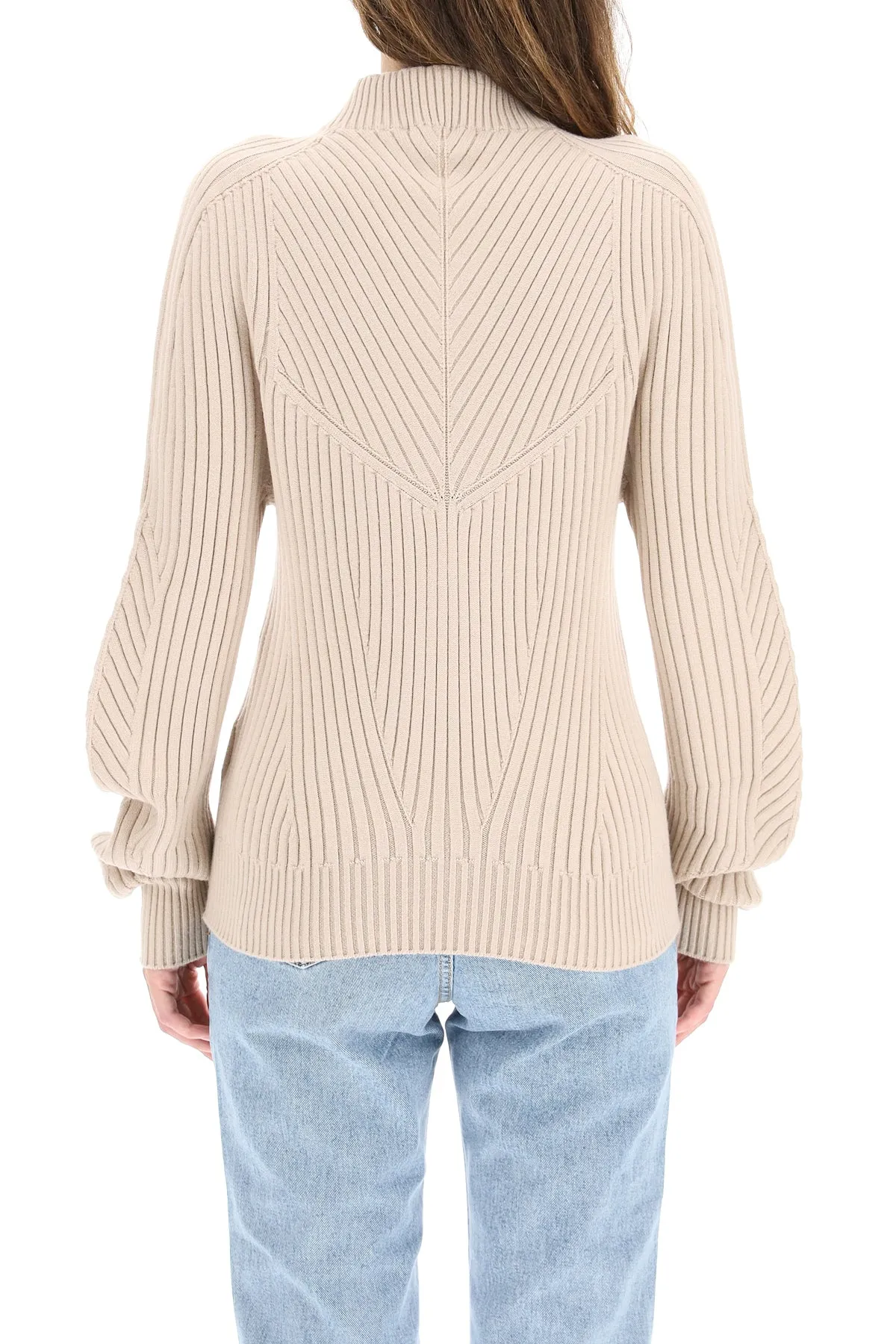 Low Classic High-Neck Ribbed Sweater