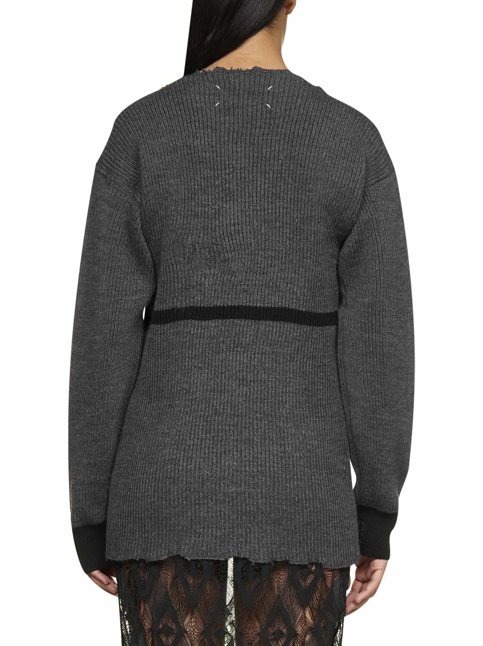 Maison Margiela Ribbed Crewneck Knit Dress