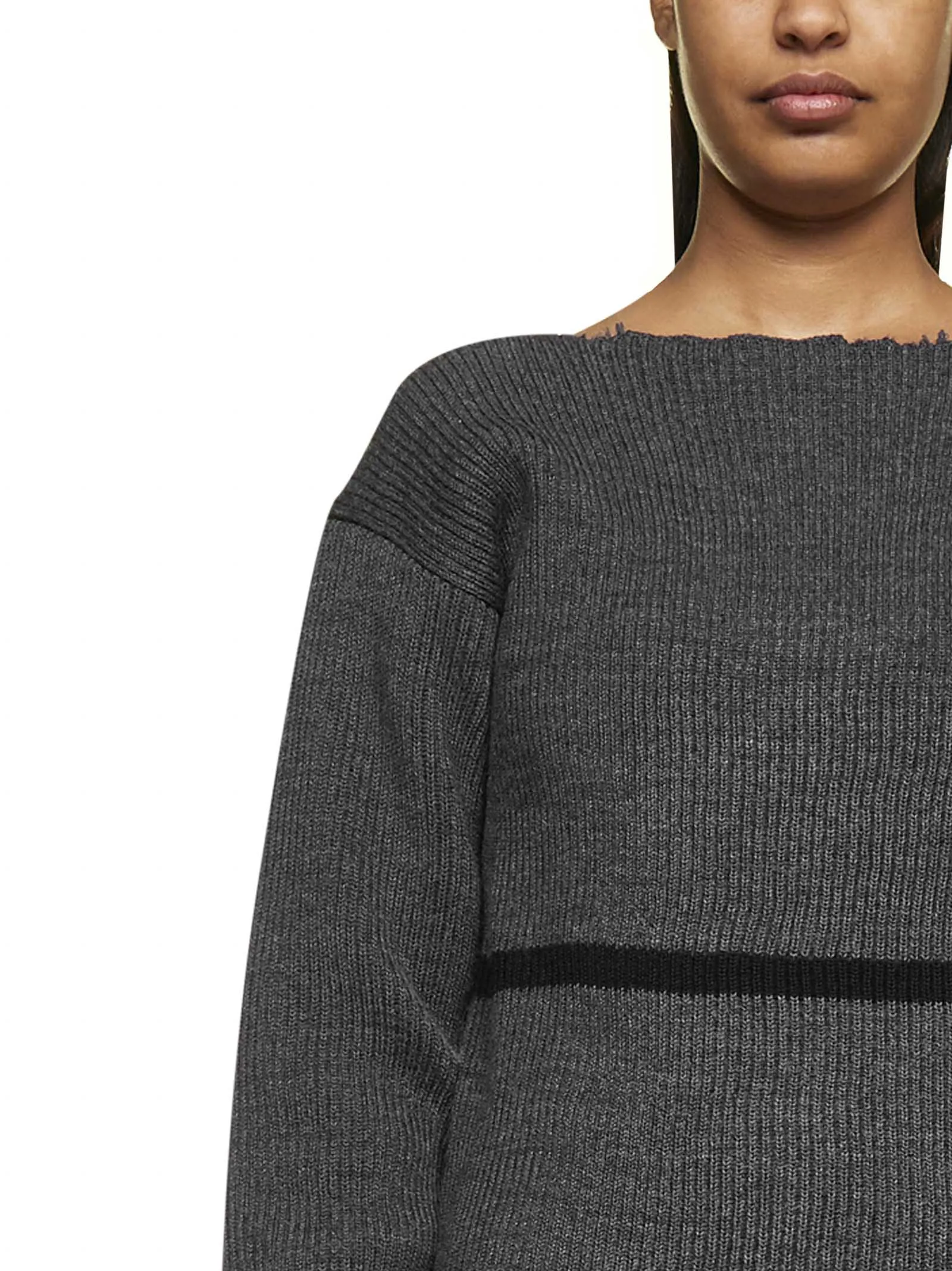 Maison Margiela Ribbed Crewneck Knit Dress