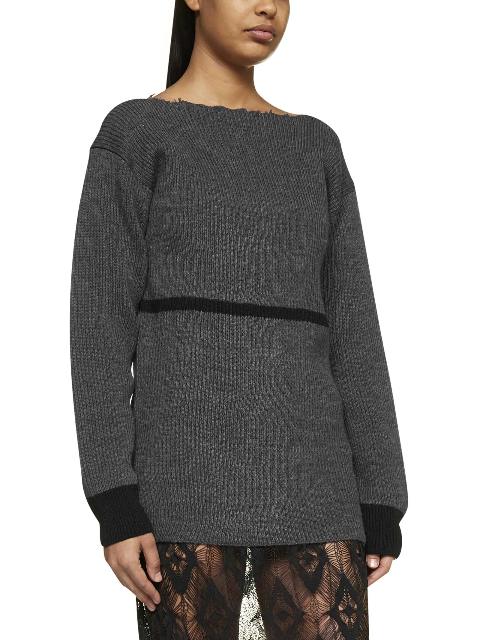 Maison Margiela Ribbed Crewneck Knit Dress