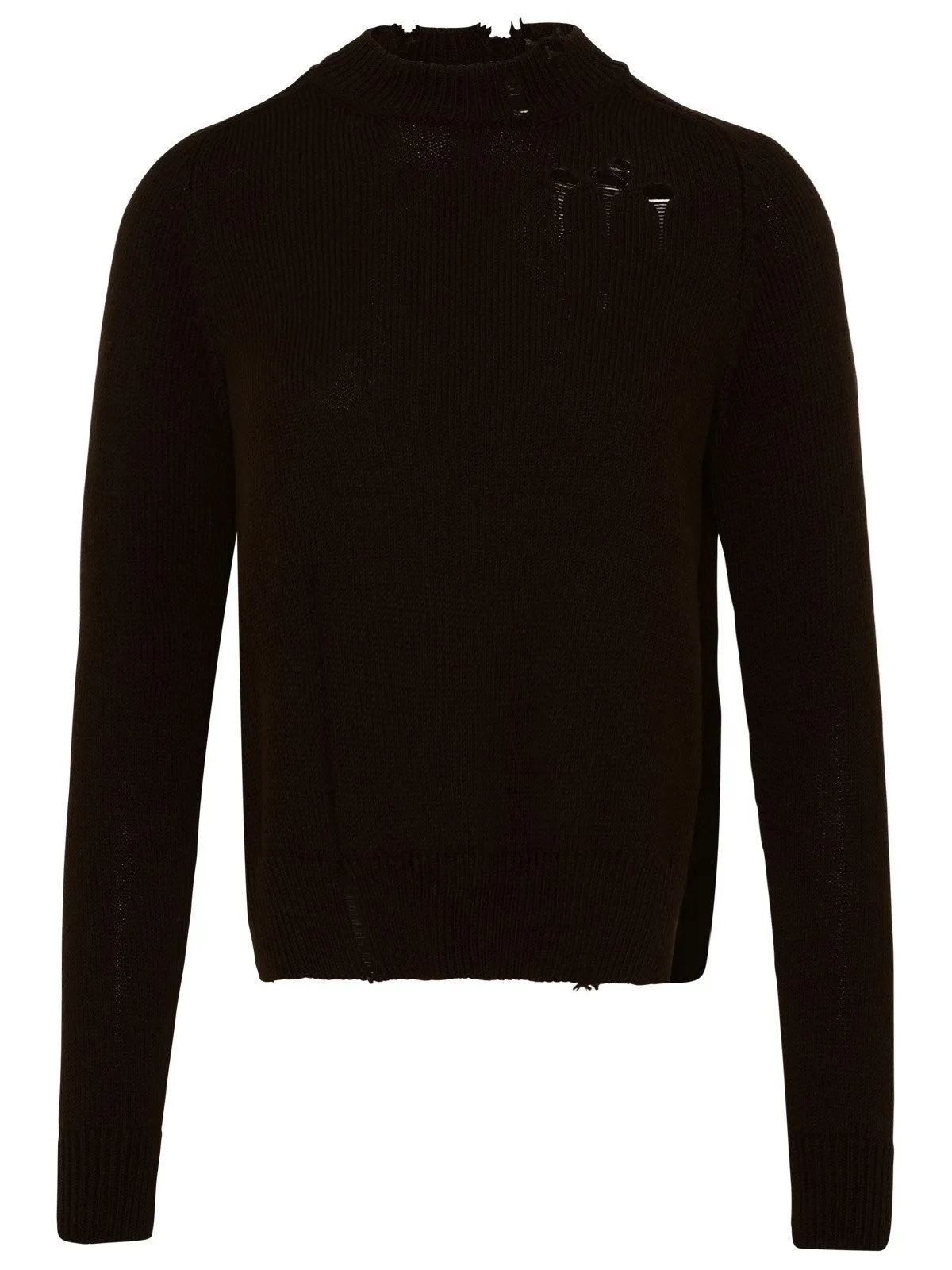 Maison Margiela Ripped-Detail Crewneck Knit Jumper