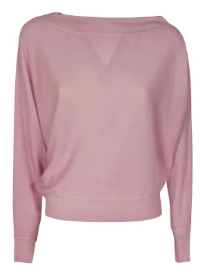 Malo Asymmetric-Neck Long Sleeved Sweater