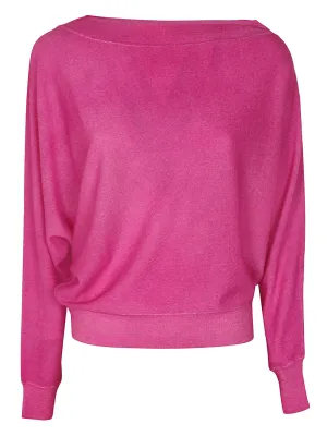 Malo Asymmetric-Neck Long Sleeved Sweater