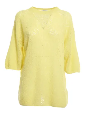 Malo Pointelle-Knit Round Neck Sweater