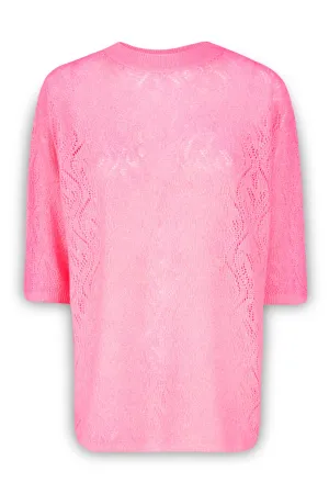 Malo Pointelle-Knit Round Neck Sweater