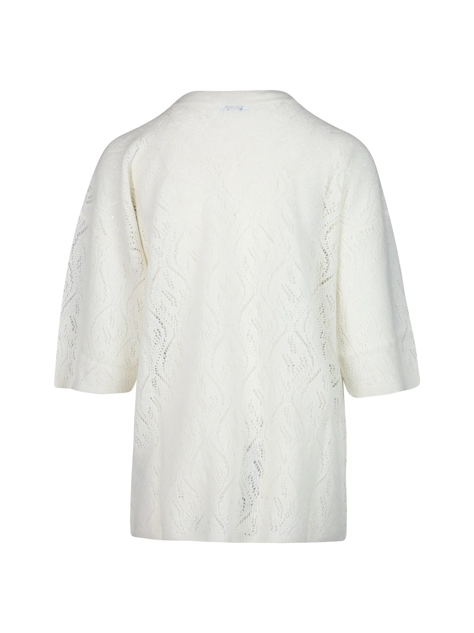 Malo Pointelle-Knit Round Neck Sweater