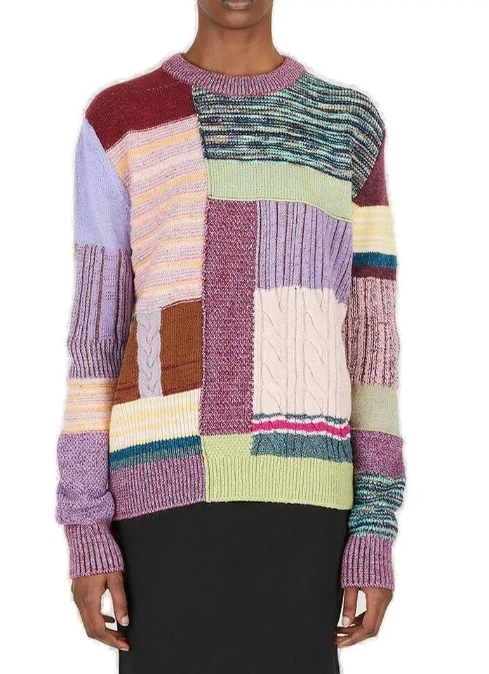 Marc Jacobs Crewneck Patchwork Knit Sweater