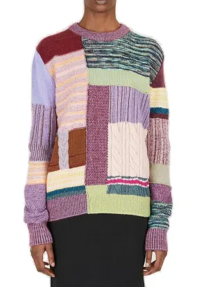 Marc Jacobs Crewneck Patchwork Knit Sweater