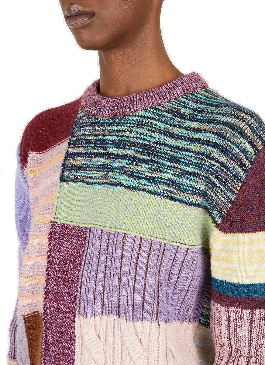Marc Jacobs Crewneck Patchwork Knit Sweater