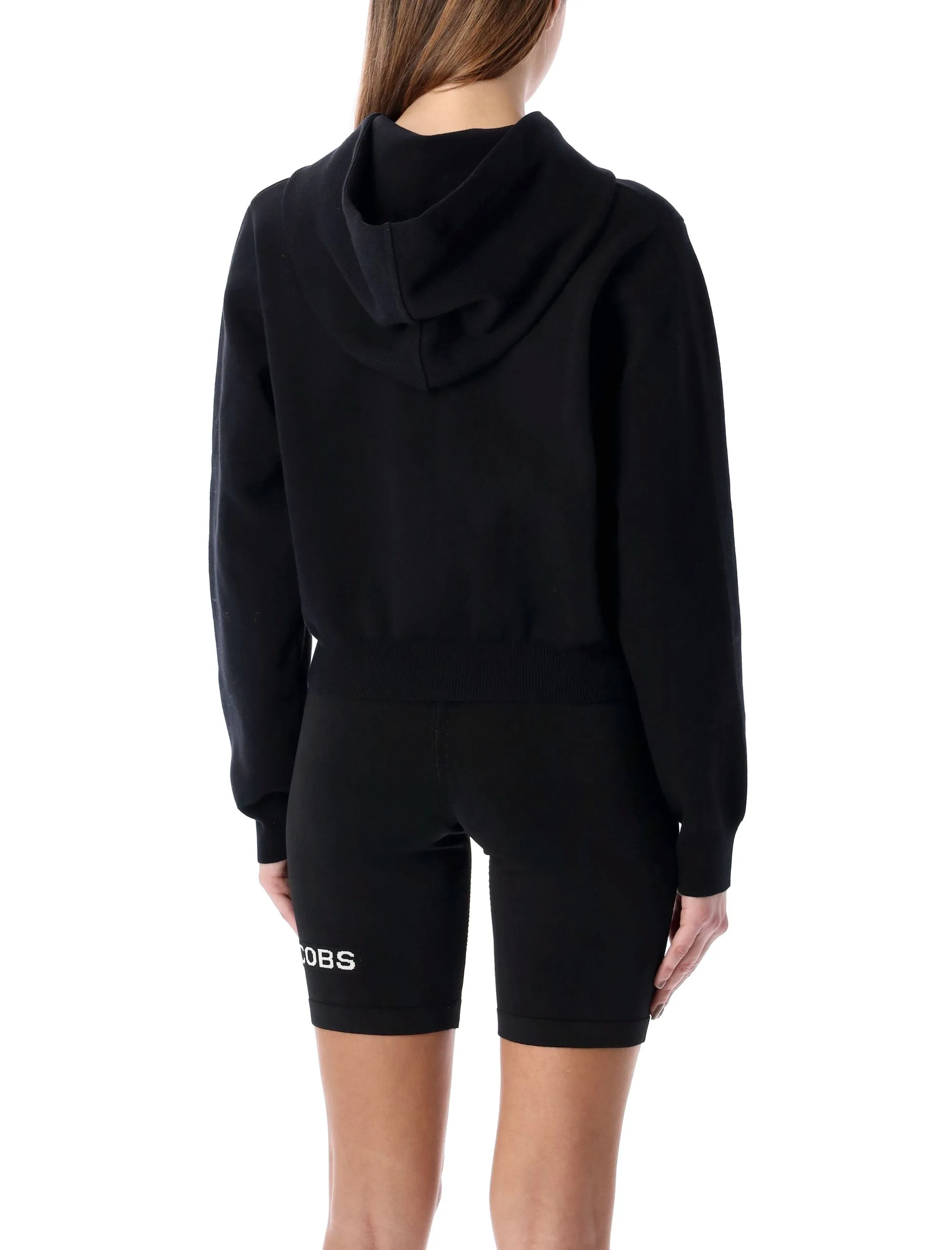 Marc Jacobs Logo Intarsia-Knit Cropped Hoodie