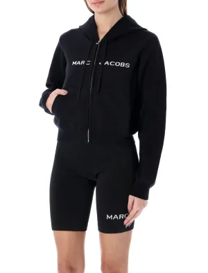 Marc Jacobs Logo Intarsia-Knit Cropped Hoodie