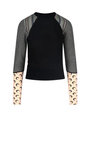 Marine Serre Intarsia-Knit Crewneck Jumper