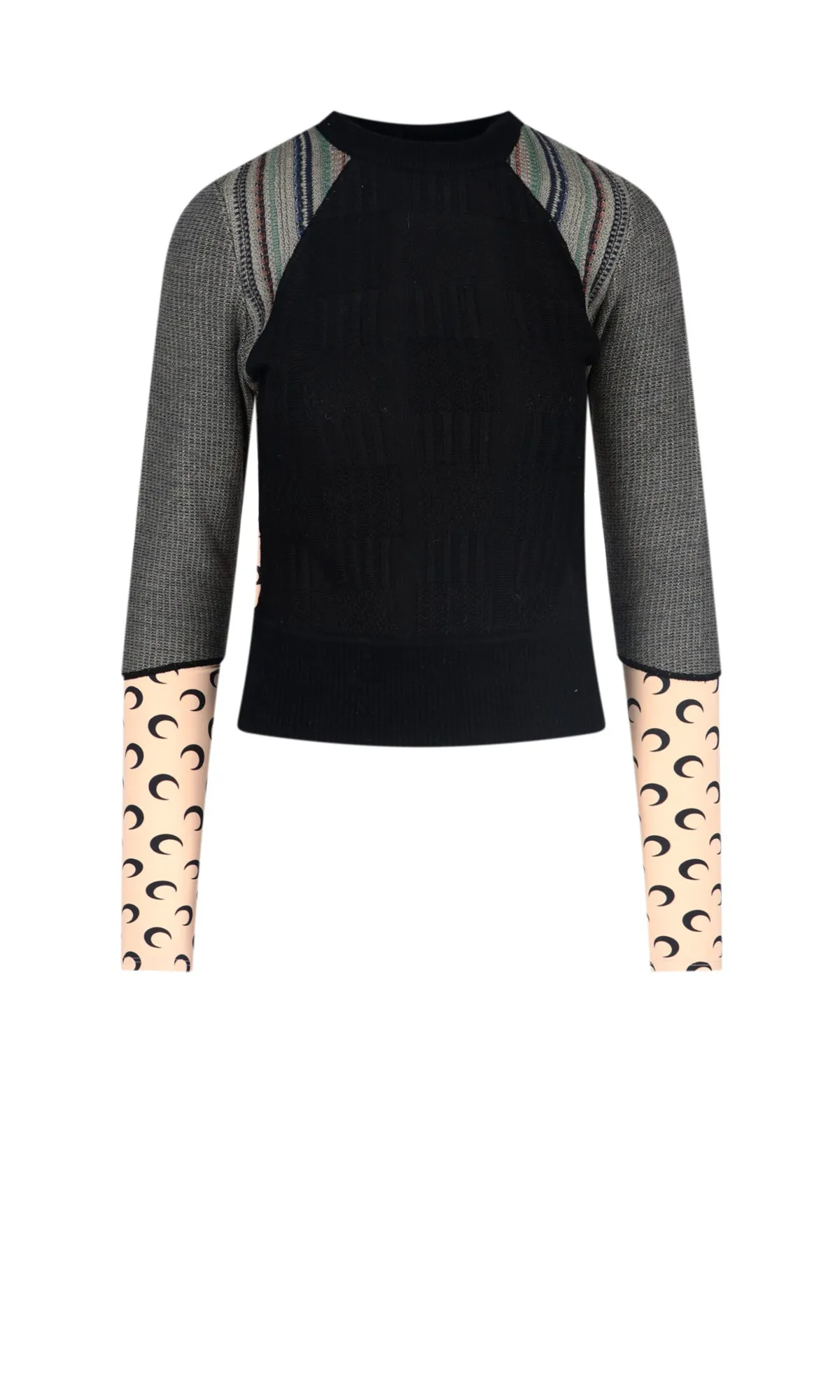 Marine Serre Intarsia-Knit Crewneck Jumper