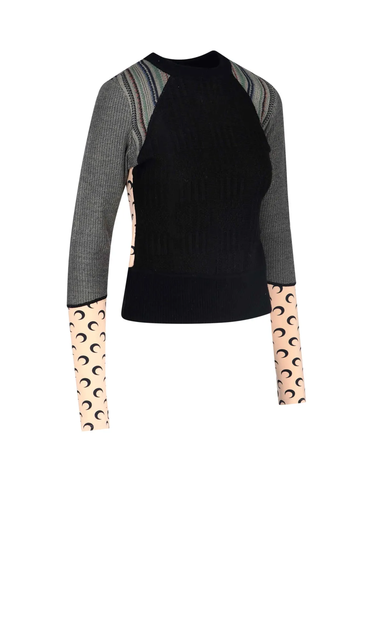 Marine Serre Intarsia-Knit Crewneck Jumper
