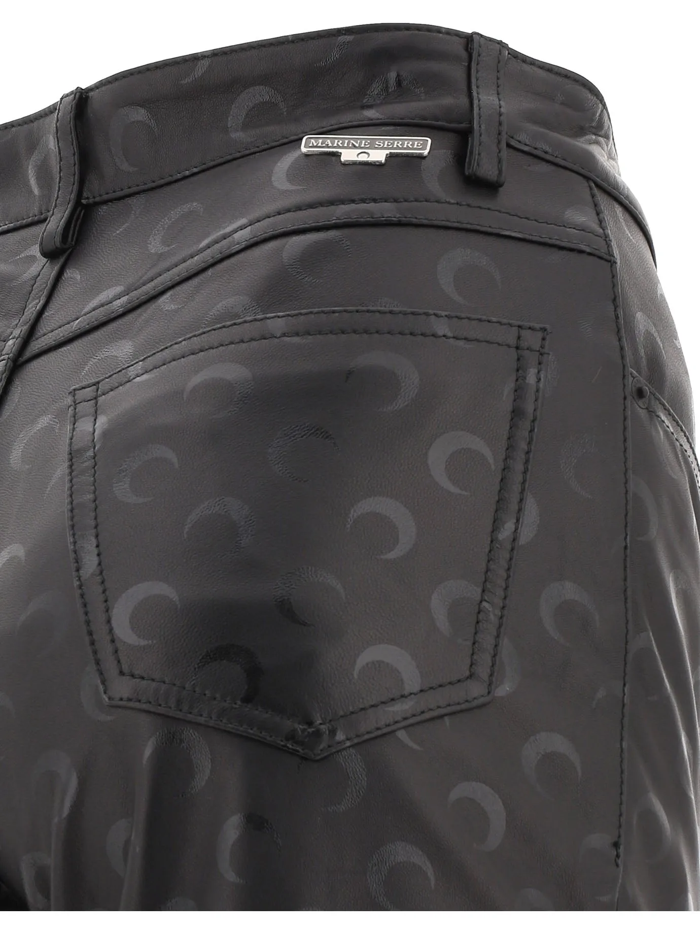 Marine Serre Moon Printed Leather Pants