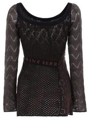 Marine Serre Perforated Knit Mini Dress