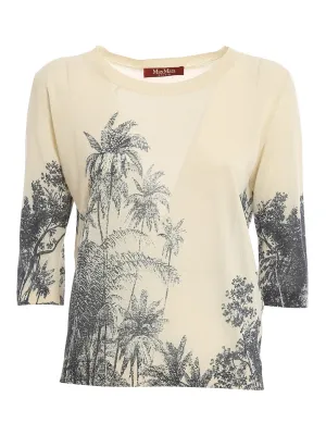 Max Mara Studio Graphic Printed Crewneck Sweater