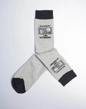 Men's Go Away I'm Working Crew Socks