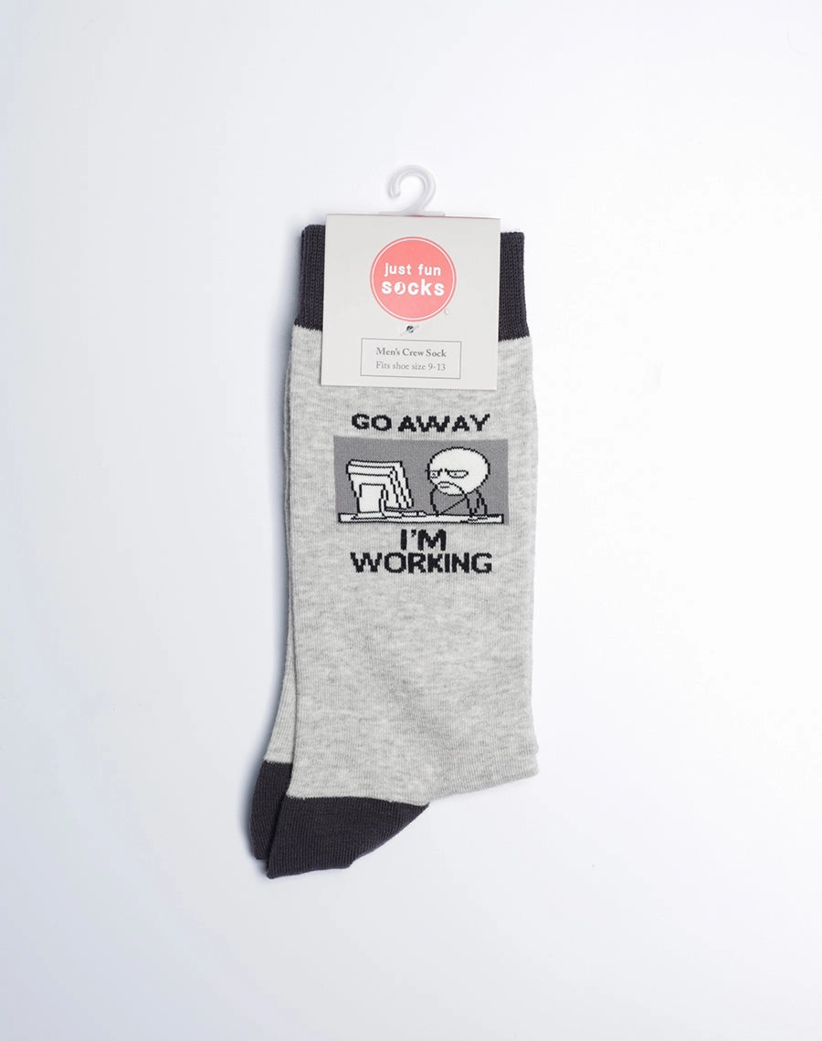 Men's Go Away I'm Working Crew Socks