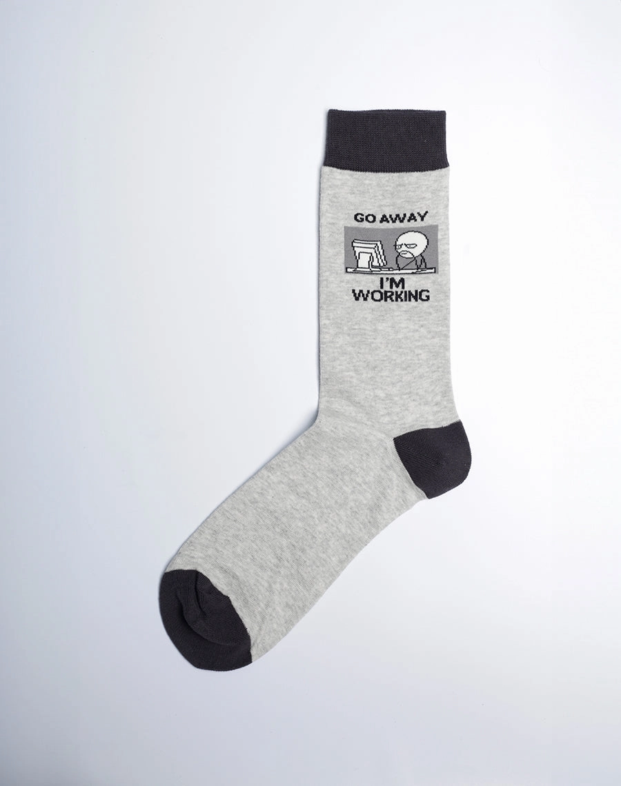Men's Go Away I'm Working Crew Socks