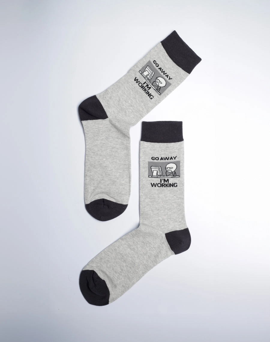 Men's Go Away I'm Working Crew Socks